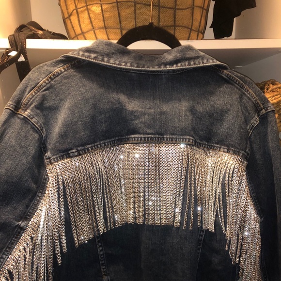 diamond fringe denim jacket